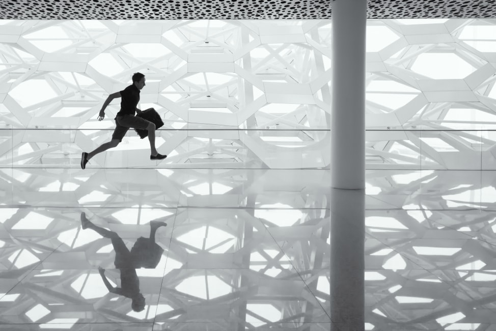 Is your savings enough to support your lifestyle in retirement? [man running with briefcase]