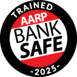 AARP Bank Safe Trained Seal recognizes HTG as an AARP BankSafe trained institution for 2025.